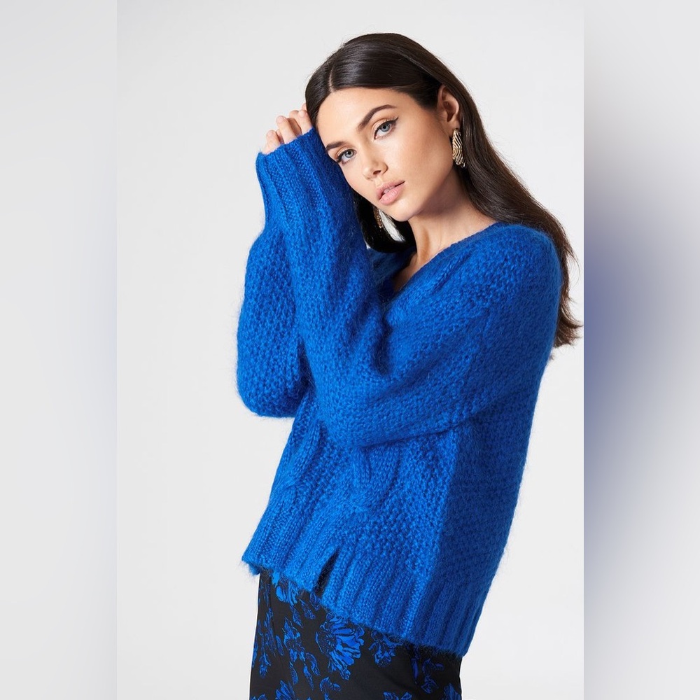 Baum Und Pferdgarten Woman Coralie Cable-knit Mohair-blend Sweater Olympian Blue